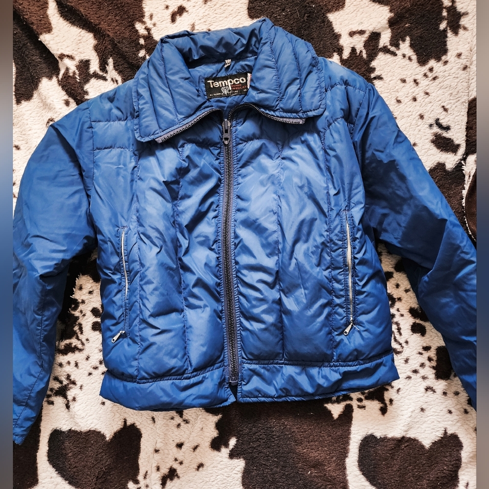 "TEMPCO" WOMEN'S/70'S/80'S PUFFER JACKET - BLUE